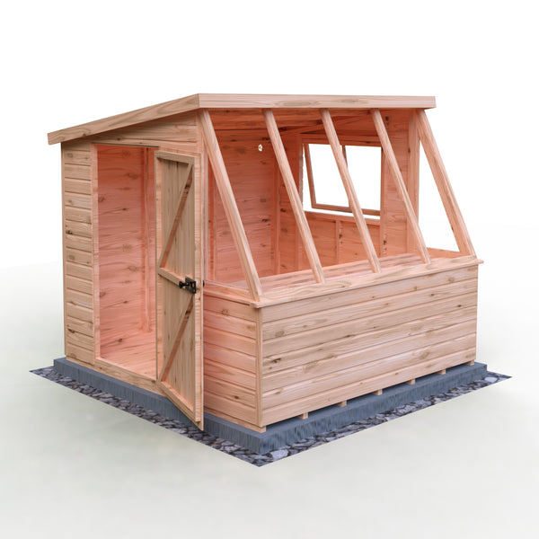 8x8 Iceni Potting Shed Style A single door 12mm Shiplap
