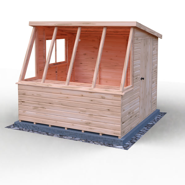 8x8 Iceni Potting Shed Style B Single Door 12mm Shiplap