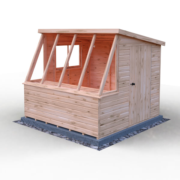 8x8 Iceni Potting Shed Style B Single Door 12mm Shiplap
