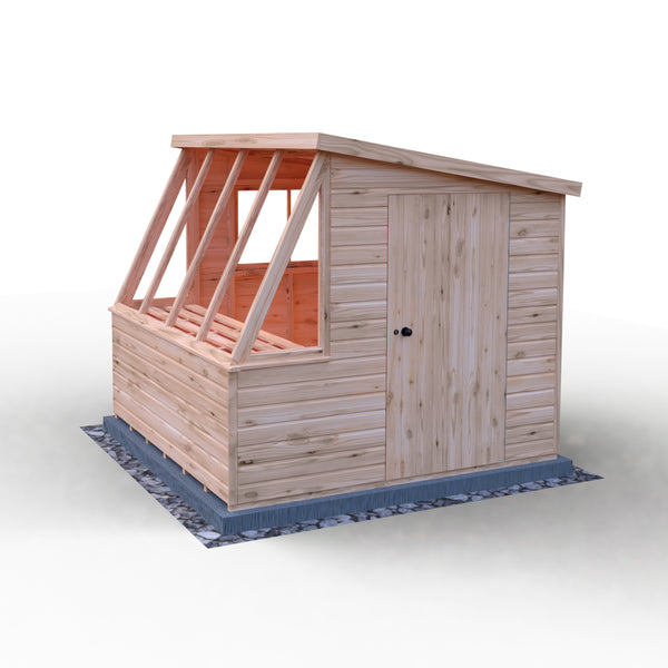 8x8 Iceni Potting Shed Style B Single Door 12mm Shiplap