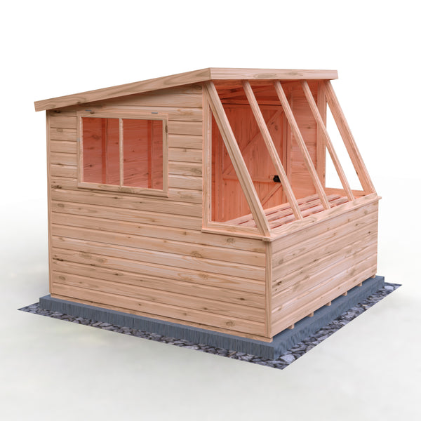 8x8 Iceni Potting Shed Style B Single Door 12mm Shiplap