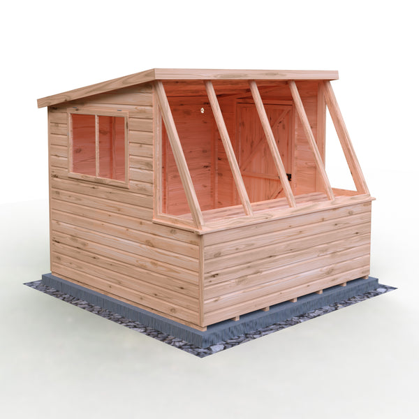 8x8 Iceni Potting Shed Style B Single Door 12mm Shiplap