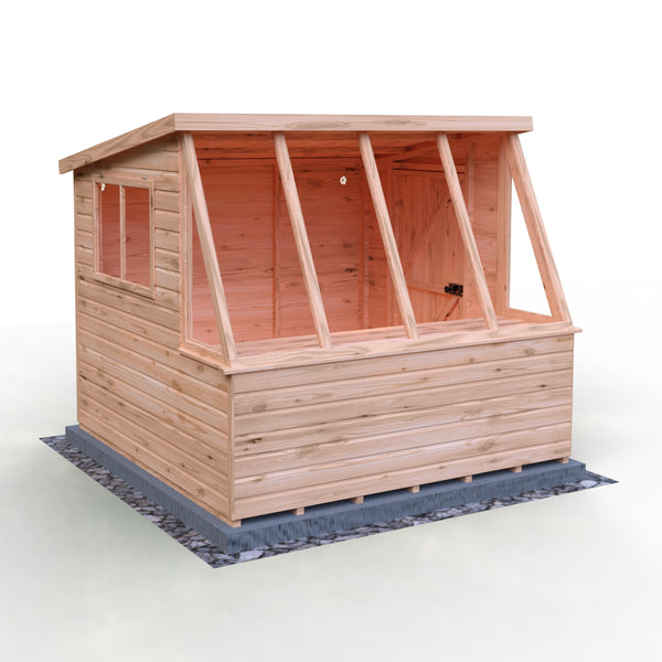 8x8 Iceni Potting Shed Style B Single Door 12mm Shiplap
