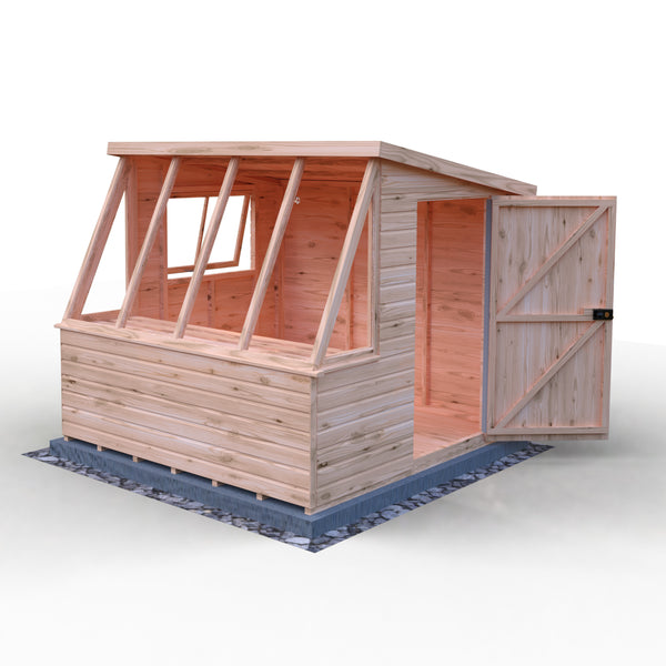 8x8 Iceni Potting Shed Style B Single Door 12mm Shiplap