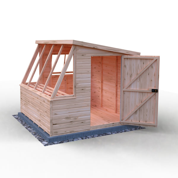 8x8 Iceni Potting Shed Style B Single Door 12mm Shiplap