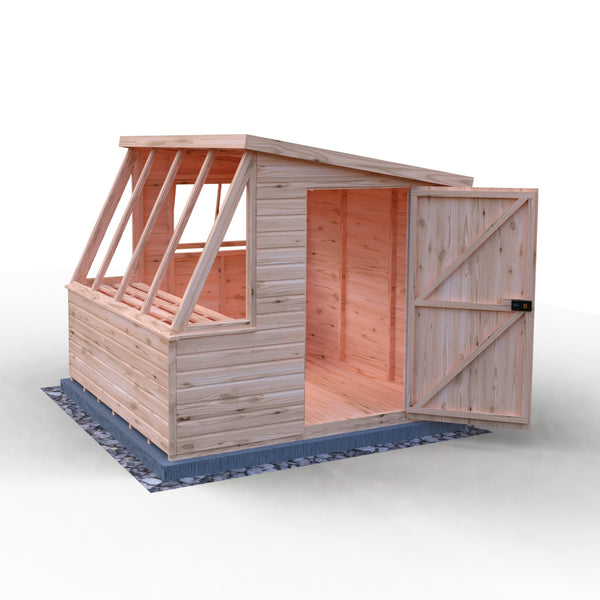 8x8 Iceni Potting Shed Style B Single Door 12mm Shiplap
