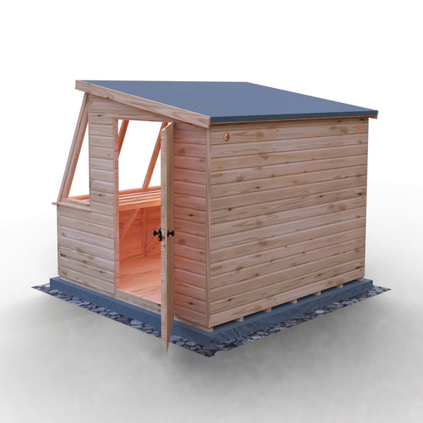 8x8 Iceni Potting Shed Style B Single Door 12mm Shiplap