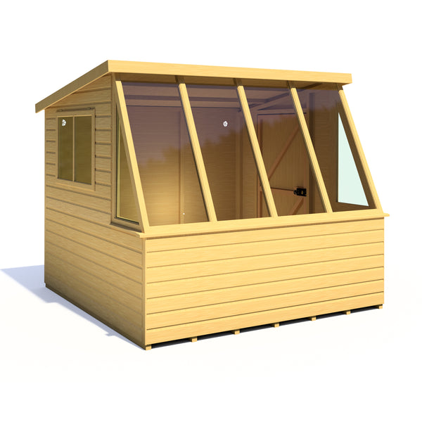 8x8 Iceni Potting Shed Style B Single Door 12mm Shiplap