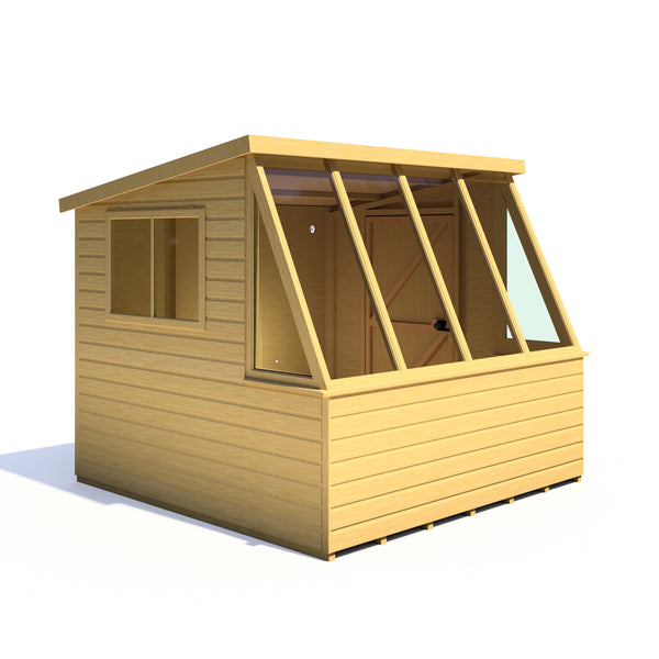 8x8 Iceni Potting Shed Style B Single Door 12mm Shiplap