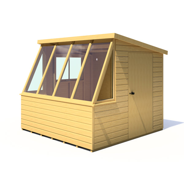 8x8 Iceni Potting Shed Style B Single Door 12mm Shiplap