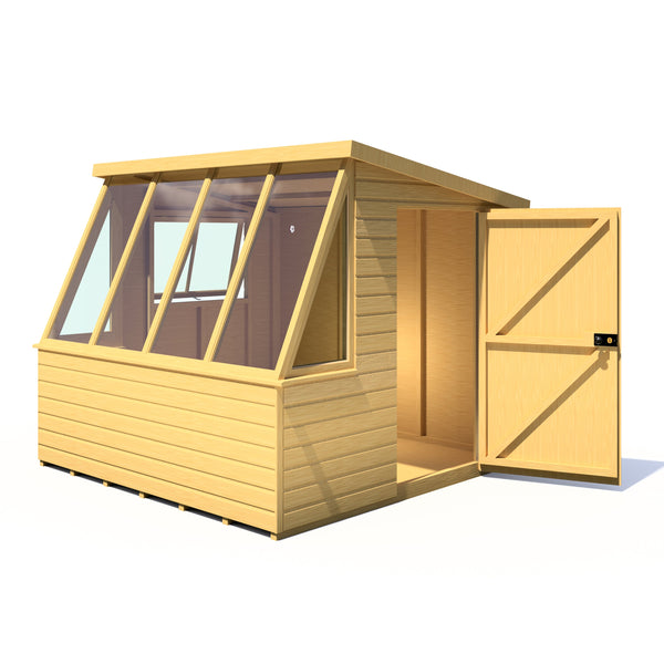8x8 Iceni Potting Shed Style B Single Door 12mm Shiplap