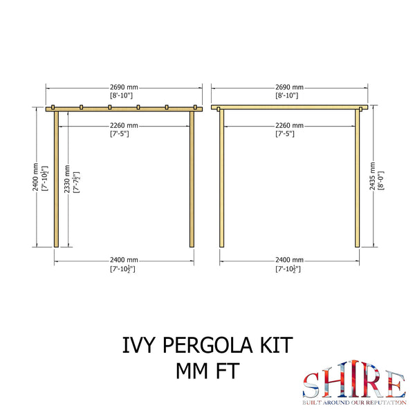 Ivy Pergola Kit 8x8 - Best Shed