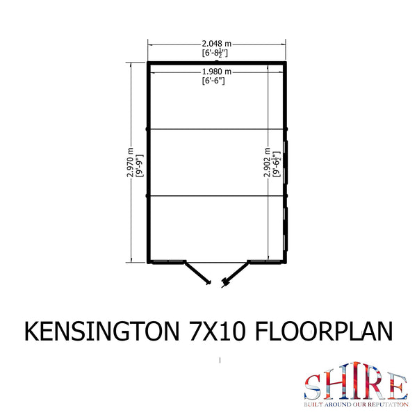 Shire Kensington 7x10 12mm interlock Clad wooden Summerhouse - Best Shed