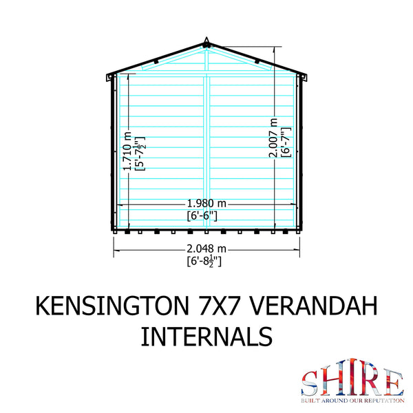 Shire 7x7 Kensington Summerhouse 12mm shiplap interlock cladding