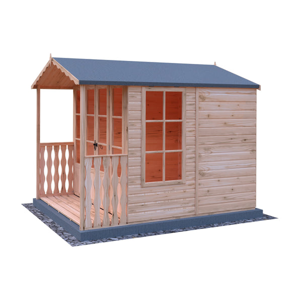 Shire Kensington 7x7 & Verandah 12mm interlock  Clad wooden Summerhouse - Best Shed