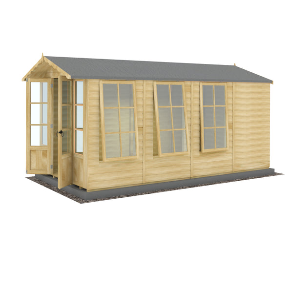 Shire Westminster 13x7 12mm interlock Clad wooden Summerhouse