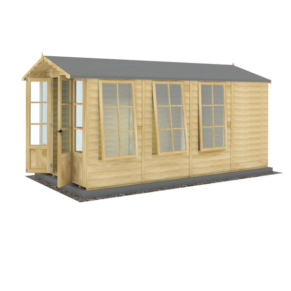 Shire Westminster 13x7 12mm interlock Clad wooden Summerhouse