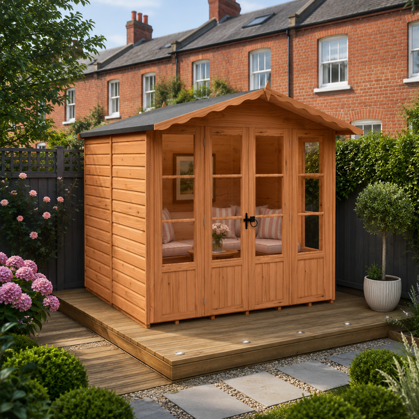 Shire 7x7 Kensington Summerhouse 12mm shiplap interlock cladding