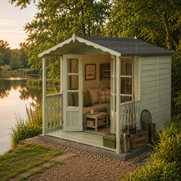 Shire Kensington 7x7 & Verandah 12mm interlock  Clad wooden Summerhouse