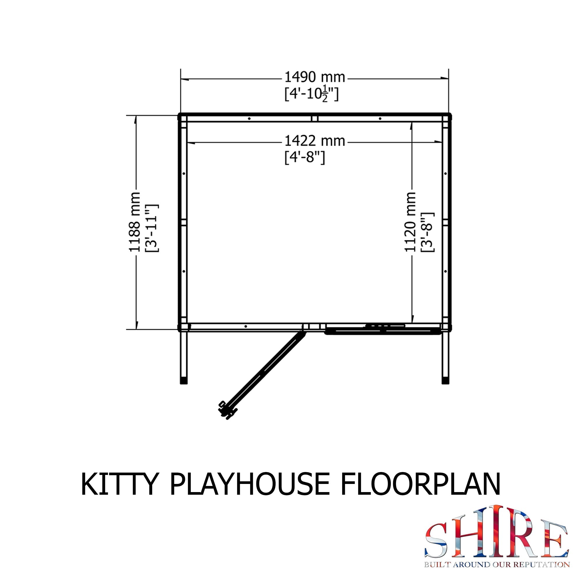 Shire 5x4 Kitty Childrens Playhouse with 12mm Shiplap cladding - Best Shed