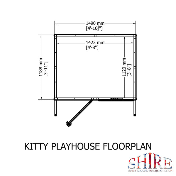 Shire 5x4 Kitty Childrens Playhouse with 12mm Shiplap cladding - Best Shed