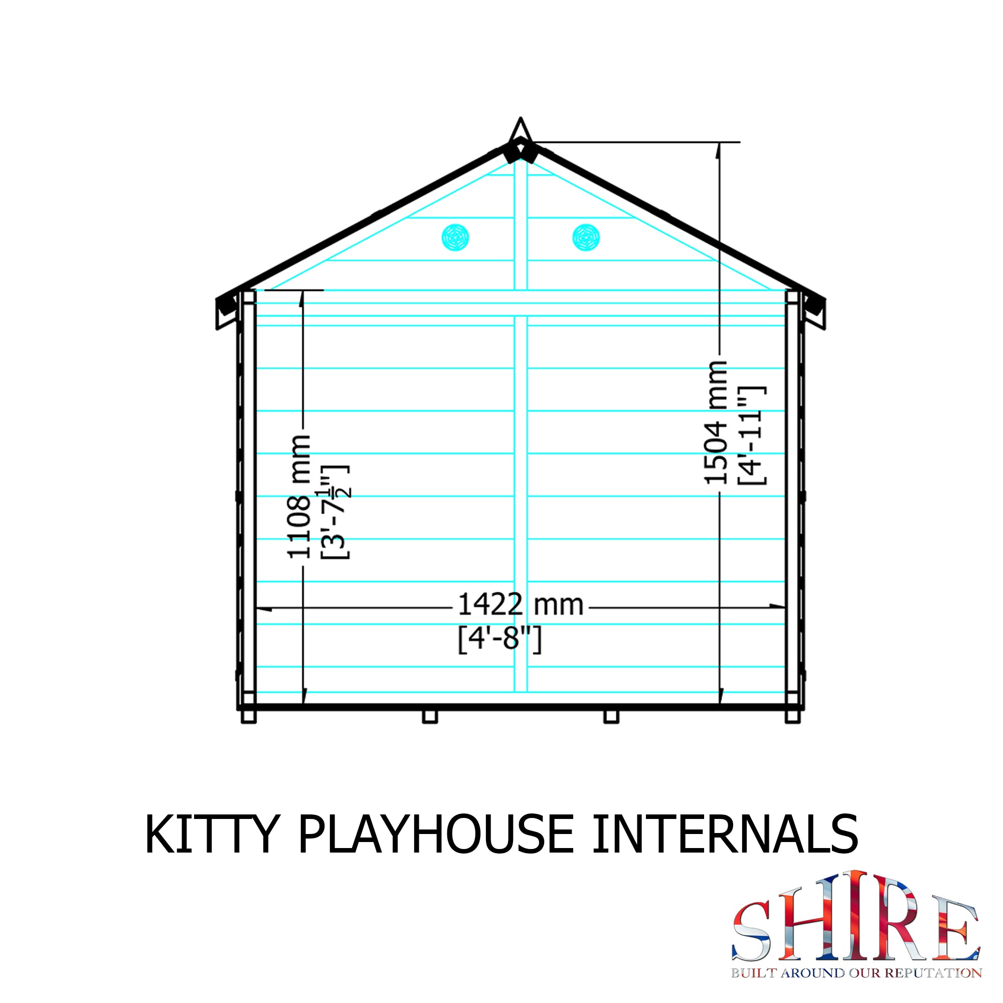 Shire 5x4 Kitty Childrens Playhouse with 12mm Shiplap cladding - Best Shed
