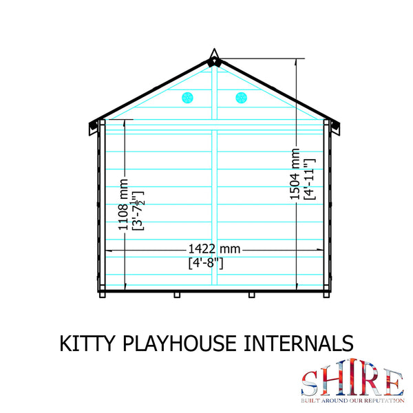 Shire 5x4 Kitty Childrens Playhouse with 12mm Shiplap cladding - Best Shed