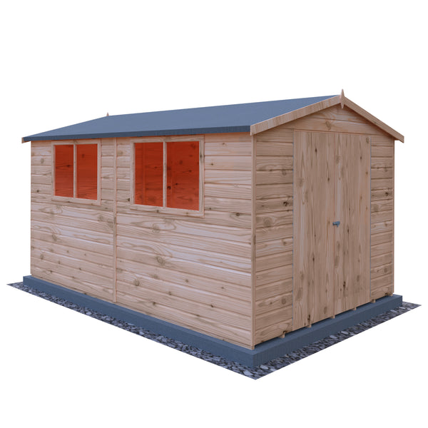 Lewis 12x8 Garden Shed Double Doors 12mm Shiplap T&G