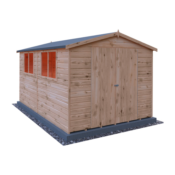 Lewis 12x8 Garden Shed Double Doors 12mm Shiplap T&G