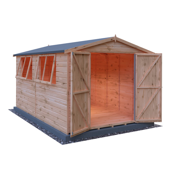 Lewis 12x8 Garden Shed Double Doors 12mm Shiplap T&G