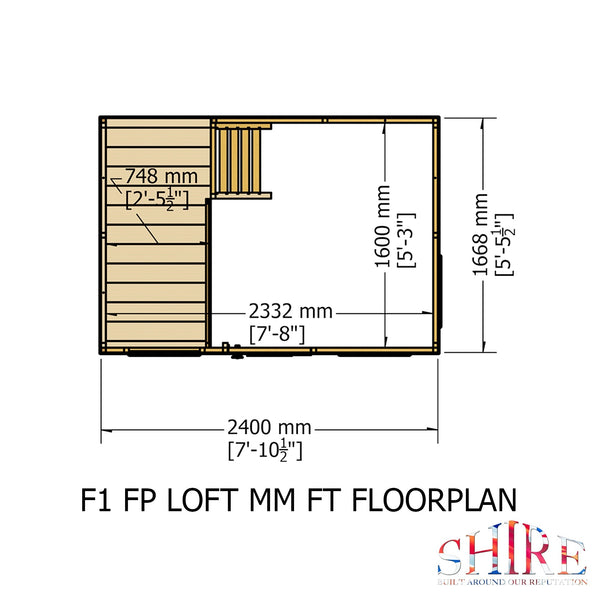 Shire Loft 8x6 2 storey Childrens Playhouse with 12mm Shiplap cladding - Best Shed