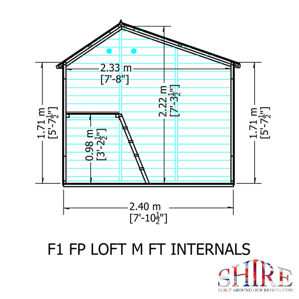 Shire Loft 8x6 2 storey Childrens Playhouse with 12mm Shiplap cladding - Best Shed
