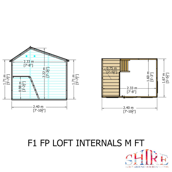 Shire Loft 8x6 2 storey Childrens Playhouse with 12mm Shiplap cladding - Best Shed