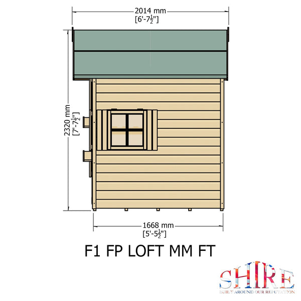 Shire Loft 8x6 2 storey Childrens Playhouse with 12mm Shiplap cladding - Best Shed