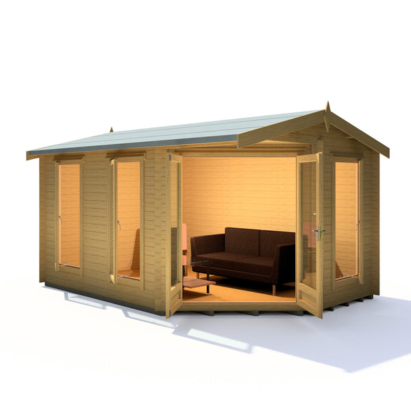 Shire 10x14 Lambridge Corner log cabin 28mm logs - Best Shed