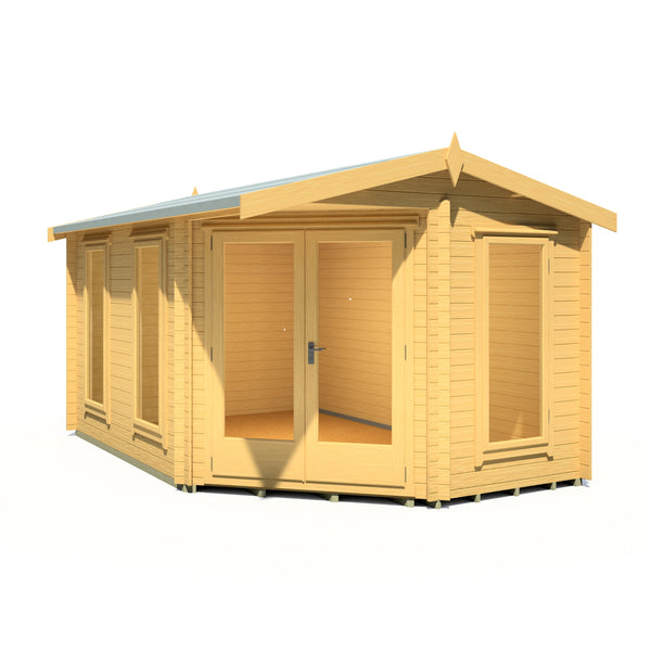 Shire 10x14 Lambridge Corner log cabin 28mm logs - Best Shed