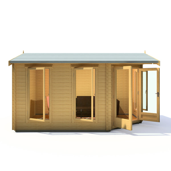 Shire 10x14 Lambridge Corner log cabin 28mm logs - Best Shed