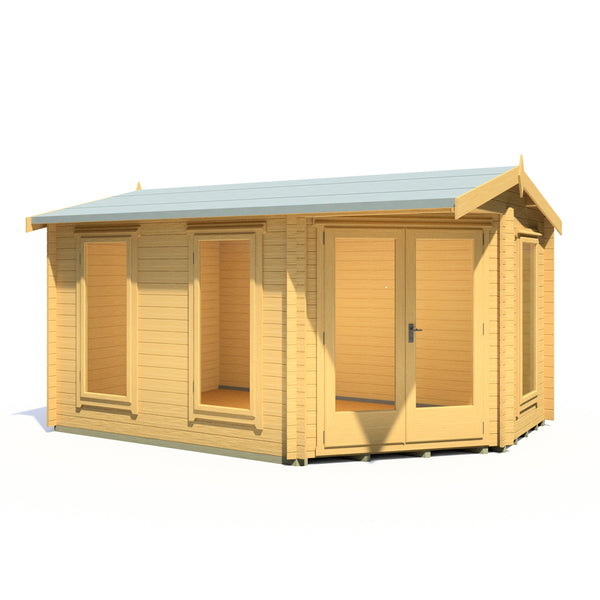 Shire 10x14 Lambridge Corner log cabin 28mm logs