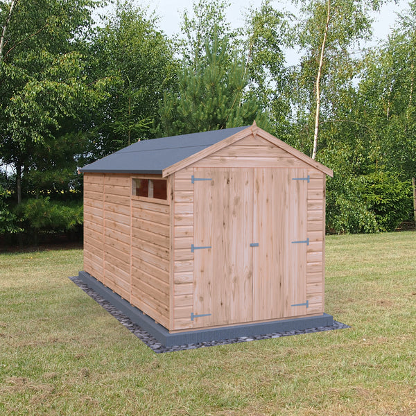 Shire 12x6 Langley double door security window apex shed 12mm shiplap interlock cladding