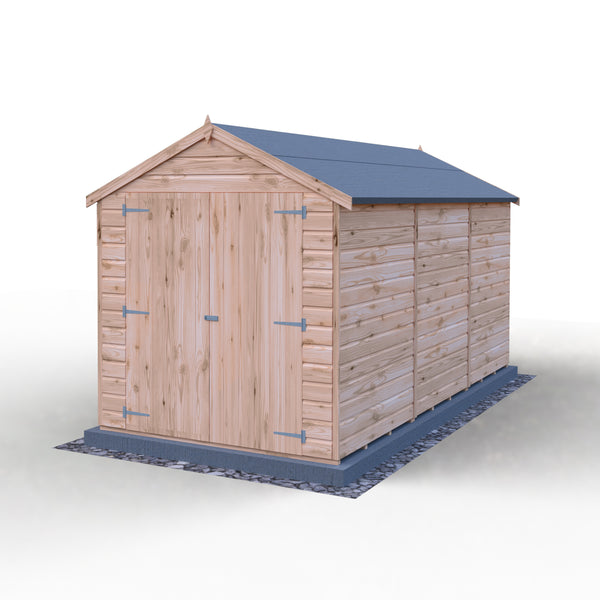 Shire 12x6 Langley double door security window apex shed 12mm shiplap interlock cladding