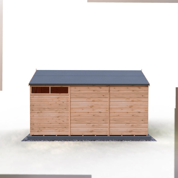 Shire 12x6 Langley double door security window apex shed 12mm shiplap interlock cladding