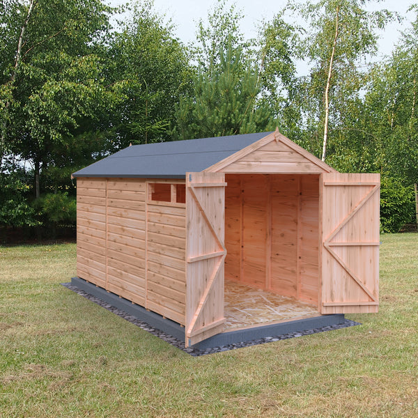 Shire 12x6 Langley double door security window apex shed 12mm shiplap interlock cladding
