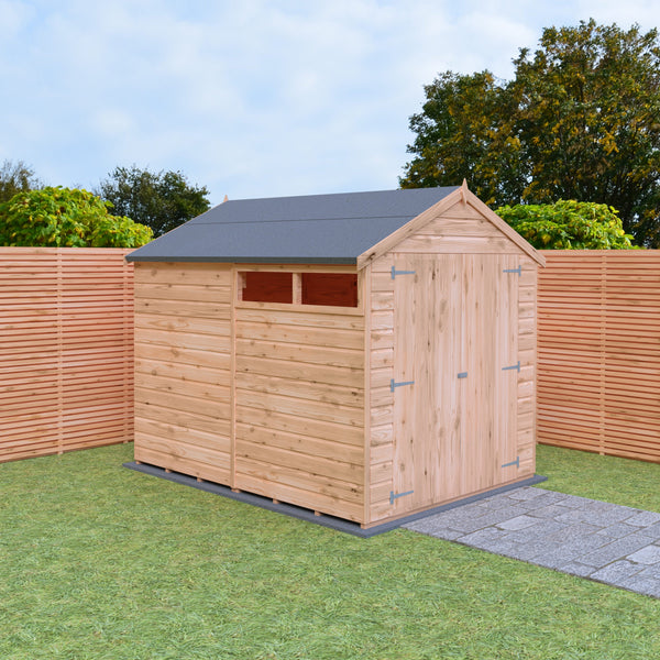 Shire 8x6 Langley double door security window apex shed 12mm shiplap interlock cladding