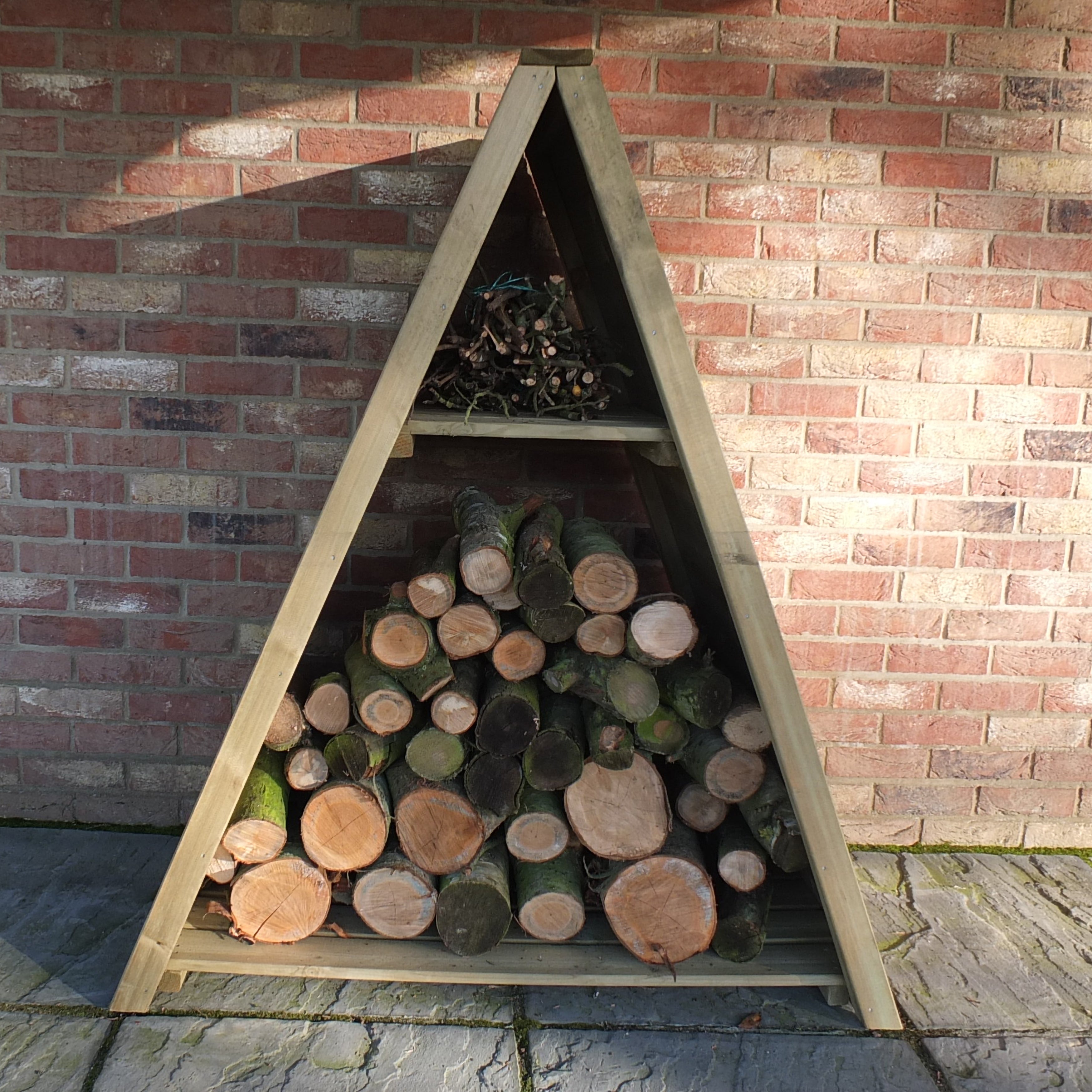 Shire Large Triangular Log Store interlock Pressure Treated 1200Wx620D ...