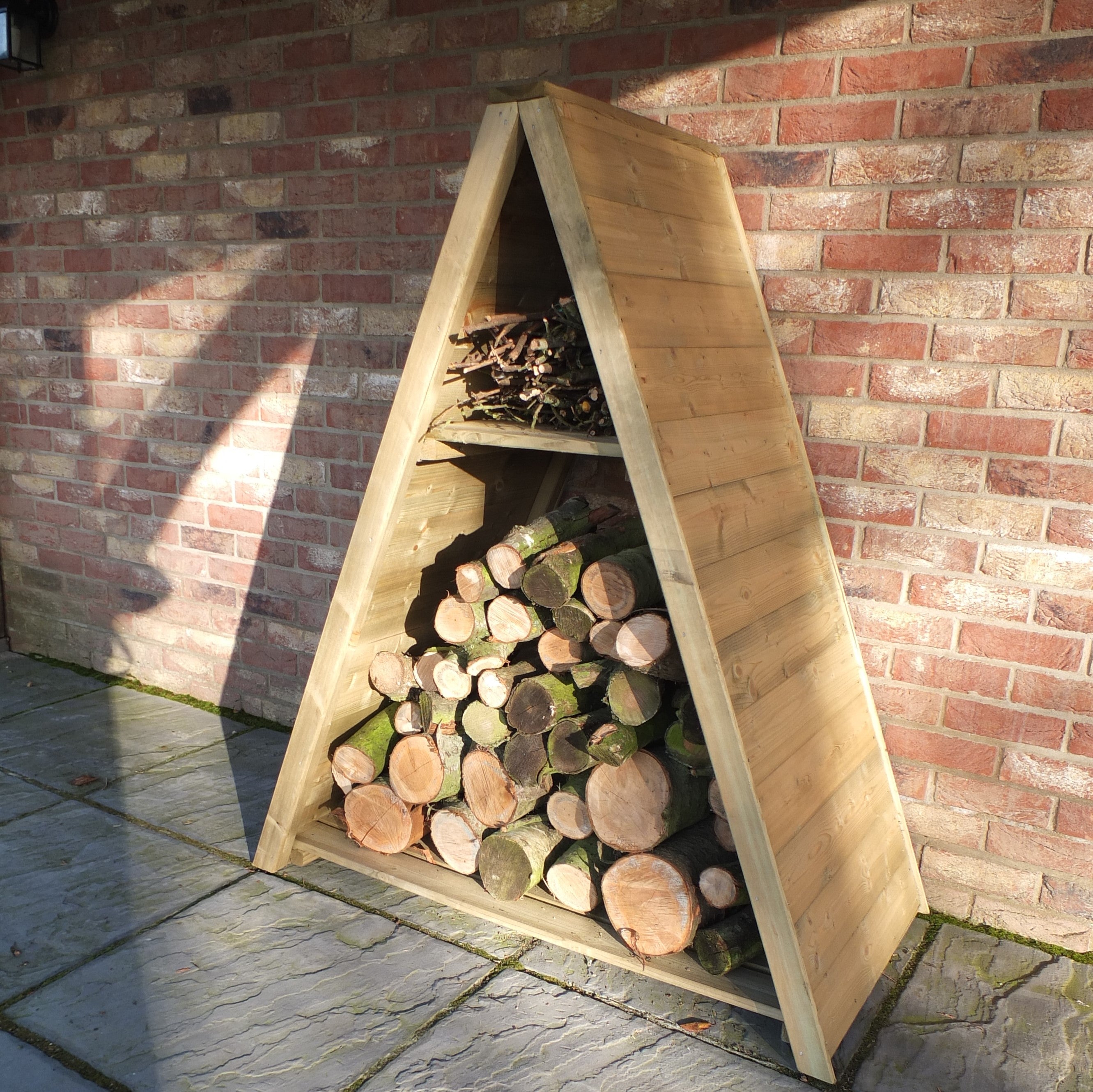 Shire Large Triangular Log Store interlock Pressure Treated 1200Wx620D - Best Shed
