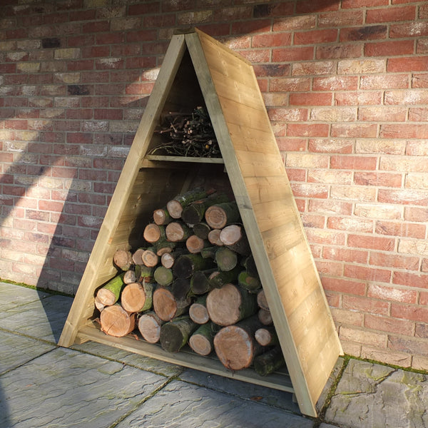 Shire Large Triangular Log Store interlock Pressure Treated 1200Wx620D - Best Shed