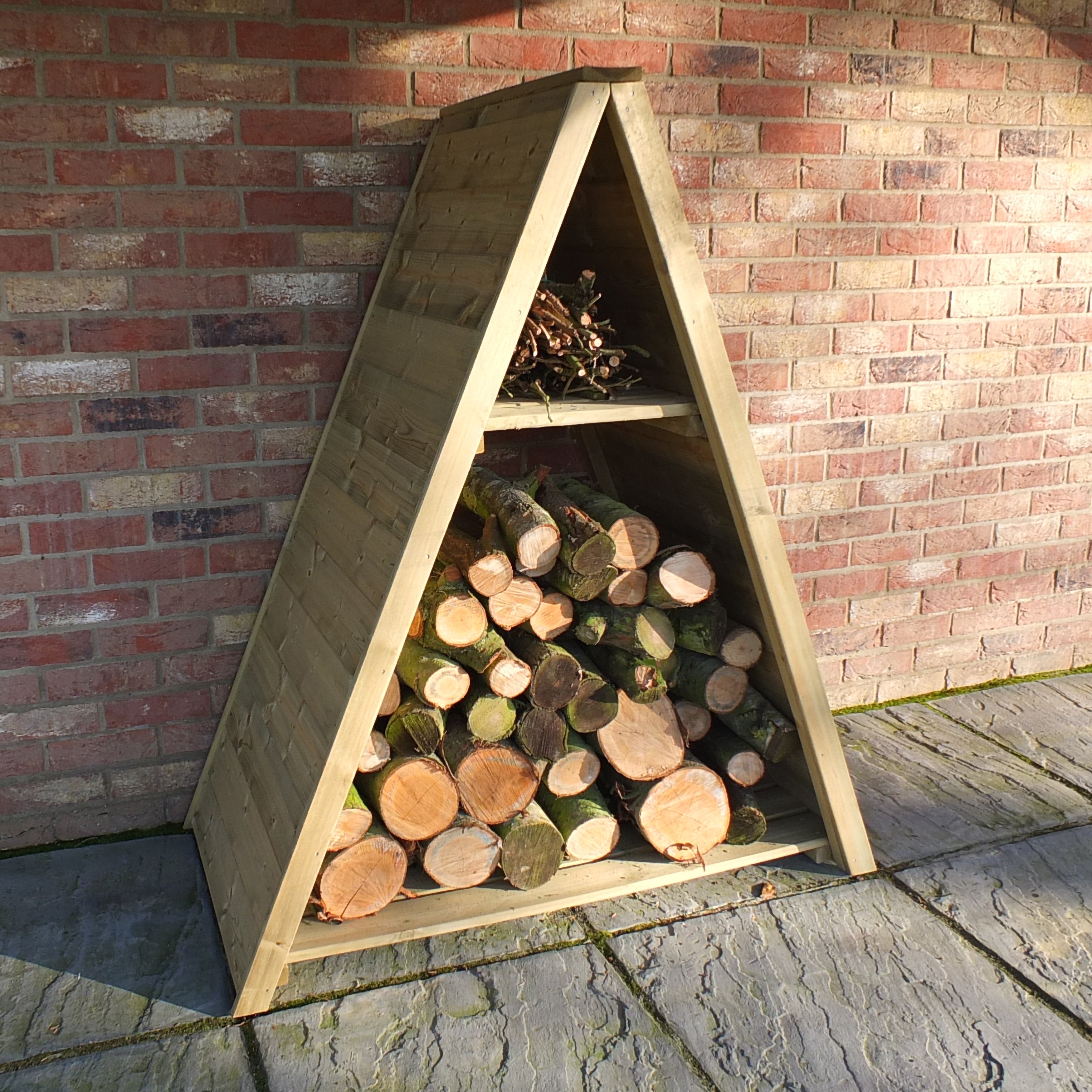 Shire Large Triangular Log Store interlock Pressure Treated 1200Wx620D - Best Shed