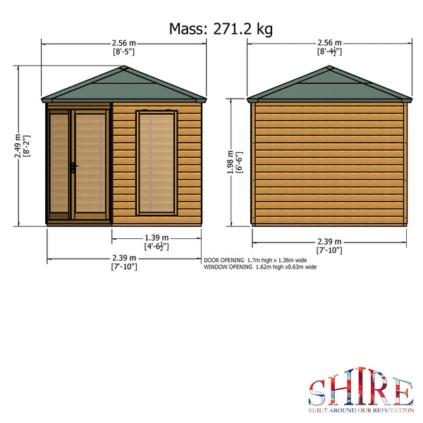 Larkspur 8x8 Corner Summerhouse 12mm Shiplap