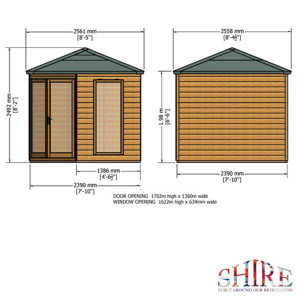 Larkspur 8x8 Corner Summerhouse 12mm Shiplap