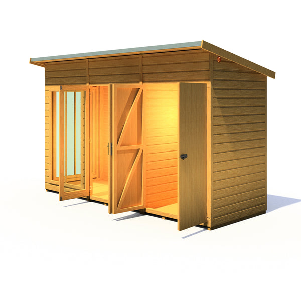 Shire Lela 12x4 Multiroom Summerhouse and Storage Shed - Best Shed